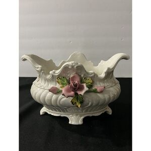 Vintage Italy‎ Capodimonte Footed Porcelain Centerpiece Bowl